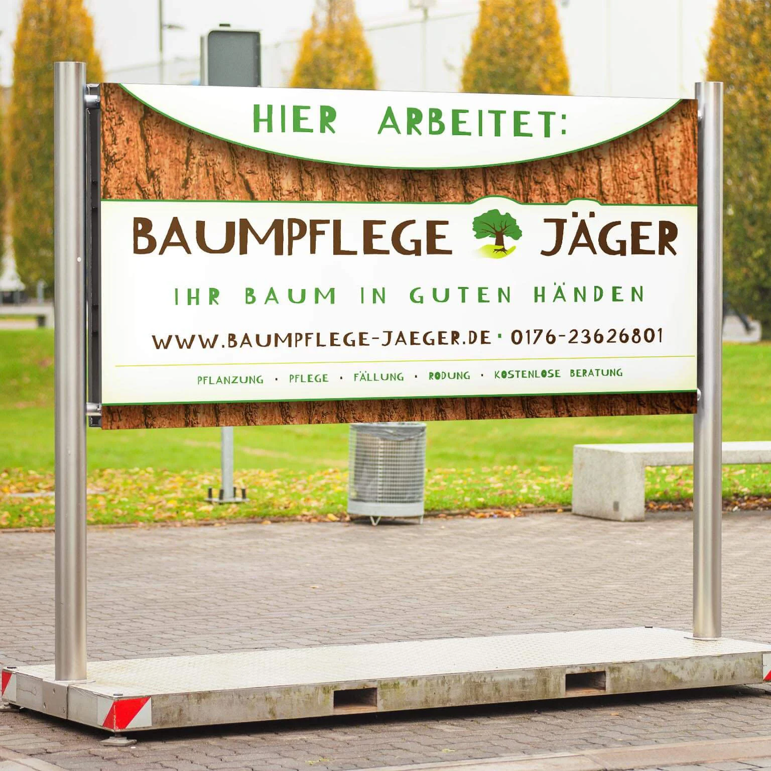 Firmenschild Baumpflege Jäger